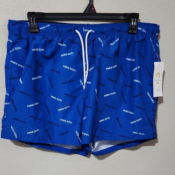 Paris 2024 Blue Swim Shorts XXL Official Olympic Merchandise Pockets - Picture 1 of 7